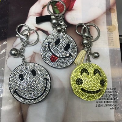 Smiley face a variety of graphics to drill color key chain pendant