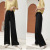 Ice silk wide-leg pants for women 2019 summer new Korean version of the keng stripe casual joker high-waisted slacks