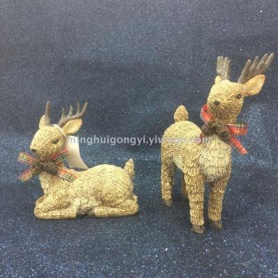 Animal giraffe hot style creative Christmas decorations Christmas gifts resin manger set crystal ball interior