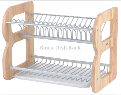 2-layer aluminium dish rack, anti-rust dish drainer