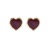 Wine Red Peach Heart Stud Earring S925 Sterling Silver Needle Retro Heart-Shaped Earrings Simple Elegant Heart Earrings