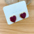 Wine Red Peach Heart Stud Earring S925 Sterling Silver Needle Retro Heart-Shaped Earrings Simple Elegant Heart Earrings