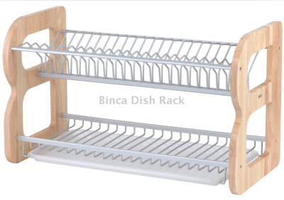 2-layer aluminium dish rack, anti-rust dish drainer