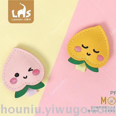 New PU mosquito - proof clip - expression peach hot-selling bags from stock accessories small gift wholesale