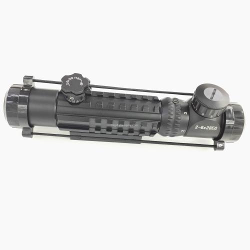 2-6x28eg Multi-Track External Wheel Red and Green Optical Ten-Line Sniper Fishbone Telescopic Sight