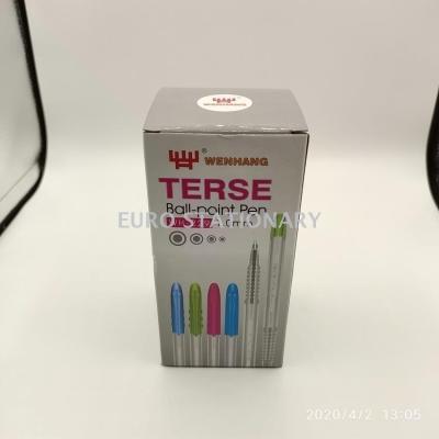 WH-229 color cover hexagonal bar ballpoint pen 50 export box 1.0 simple ballpoint pen with hanging clip