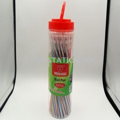 3414 rainbow rotary pole ball pen 50 export PVC barrel 3414 simple ball pen tube pen