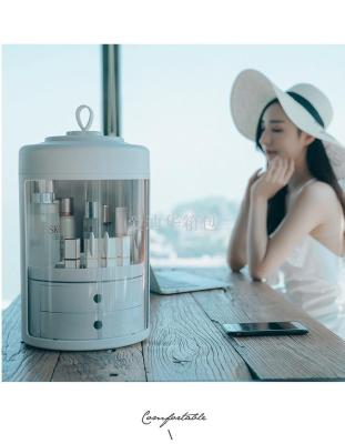 New web celebrity rotating cosmetic storage box portable transparent skin care products dust - proof cosmetic box
