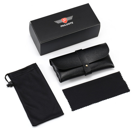 high-end leather glasses case set leather ring soft bag sunglasses case customized new sunglasses packaging box wholesale