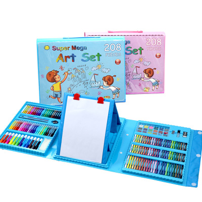 Gift 208-Piece Brush with Drawing Board Children's Watercolor Pen Painting Kit Art Tools Kindergarten Crayon
