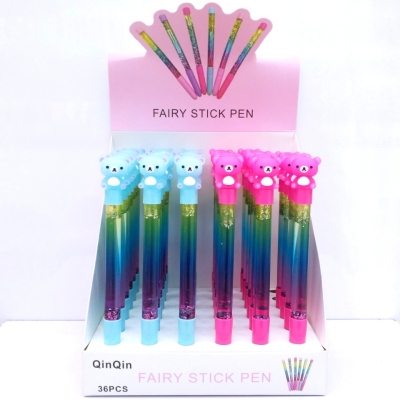 Creative quicksand gel pen unicorn magic wand student school supplies girl heart dream ballpoint pen