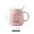 New Home Fashion Men and Women Cute Baby Elephant Ceramic Cup Couple Cup Bright Glazed Cup Body with Cover Spoon