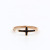 Fashionable single diamond cross the open ring titanium steel rose gold adjustable ring for boys and girls alike