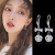 Flower Crystal Earrings Women's Sweet All-Matching Zircon Earrings Long Tassel Temperamental Anti-Allergy 925 Ear Stud Earring