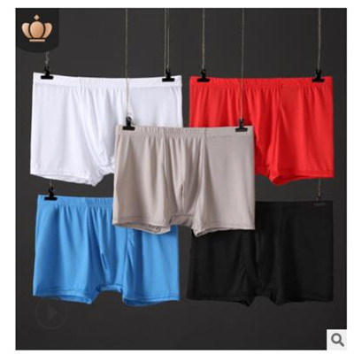 Men's underwear summer ice silk shorts ultra-thin sexy transparent breathable quick drying boxers manufacturers direct