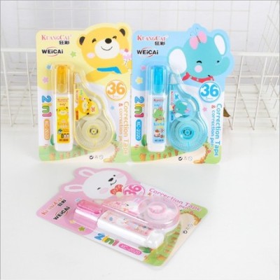 Crazy color correction tape 2 in one correction liquid + correction tape set cartoon correction liquid + correction tape 36M large capacity