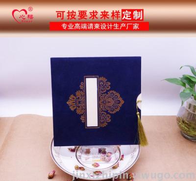 European-style wedding invitation high-end invitation card card flannelette bronzing gold hot silver comb decoration manufacturers direct sales