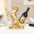 Resin Craft European Champagne Double Horse Pull Car Wine Rack Decoration Home Living Room and Wine Cabinet Decorations Gift Decoration