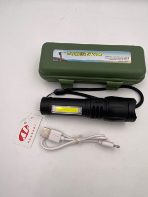 USB rechargeable flashlight COB flashlight mini flashlight