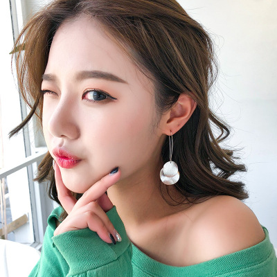 Internet Celebrity All-Match Matte Texture Disc-Shaped Earrings Women's Korean Simple Temperamental Ear Studs Back-Mounted Earrings Factory Wholesale