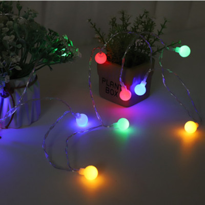 Cross-border lights LED round beads round ball seven lights string small lights frosted ball string lights room decoration ins wind