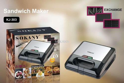 sokany two-side heating sandwich machine breakfast electric cake stall household toast press baking machine waffle toaster