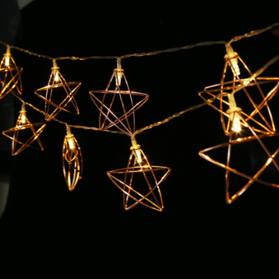 Cross border lamp string iron art star star lamp string ins decorative lamp string geometry lamp string rose gold lamp string