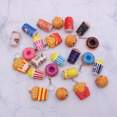 Simulation Food Hamburger Fries Cola Package Toy Decompression Vent Artifact PU Squishy Toys Gift