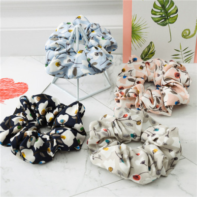 Japanese and Korean version of the new cross - border large intestine circle dovetail circle \"women OL headband ornaments broken flower art hair rope manufacturers direct sales batch