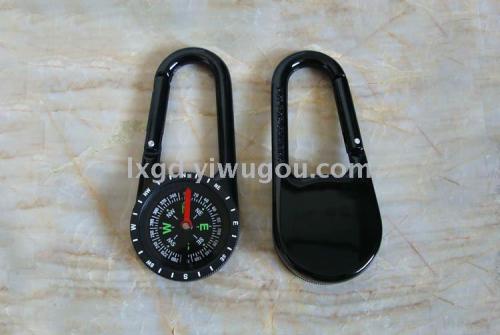 dc40t zinc alloy aluminum alloy large carabiner compass， outdoor north pointing needle，