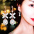 Internet Influencer Earrings Women's Elegant Korean-Style All-Match Sterling Silver Stud Earrings Crystal Pendant Personalized Ear Jewelry Factory Direct Sales Wholesale