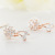 Korean Fashion Sweet Flower Stud Earrings Anti-Allergy Earrings All-Matching Graceful Simple Zircon Earrings Factory Direct Sales