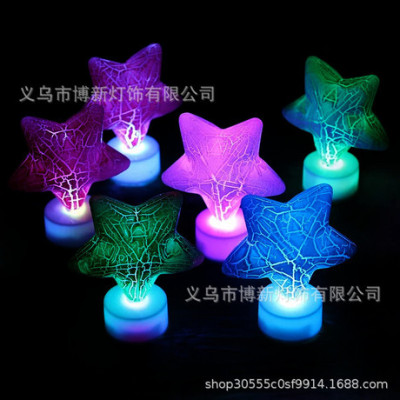 Cross - border hot style cotton mini star shaped night market LED creative electronic candles decorative posters ins style decorative towns