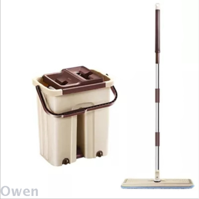 Scratch-off Hand-Free Flat Mop Rotating Household Lazy Mop Wooden Floor Squeeze Mop Bucket