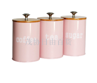 Round tin can galvanized metal coffee storage tank iron seal tank