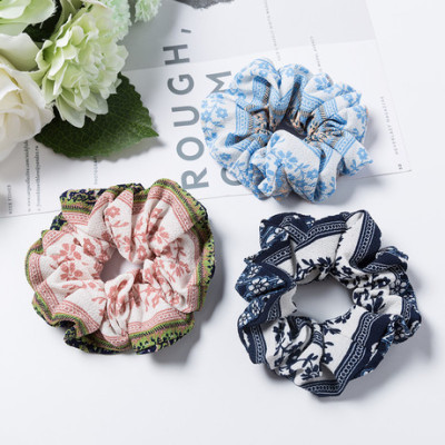 Korea version of cloth art large intestine ring hair ring hair women's joker national style hair accessories manufacturers direct sales
