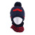 Autumn/winter knit hat lady ear protector neck cap mask neck one lovely fur ball hat three-piece set