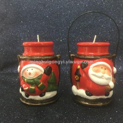 For many handicrafts candlestick Christmas tree, Santa gifts ceramic Santa Claus candles Christmas decorations