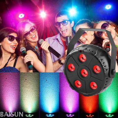 Factory direct sale Mini remote control 6 plastic par lights LED full color stage lights family party atmosphere lights