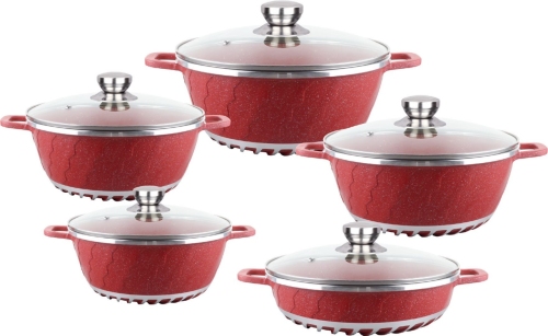 Die Casting Aluminum Pot 10 Pcs Set Medical Stone Soup Pot Set Non-Stick Pan Set Kitchen Superior Pot Spot Supply Wholesale