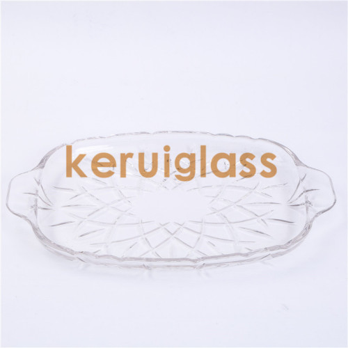 Style Living Room Lead-Free Crystal Glass Tea Table Decoration Decorative Fruit Plate Transparent Glass display Plate Bar KTV Special 