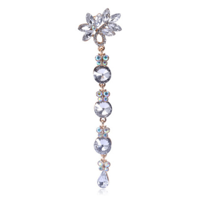 Fashionable and upscale alloy crystal glass brooch sells well across indicates the border long brooch from Malaysian other things