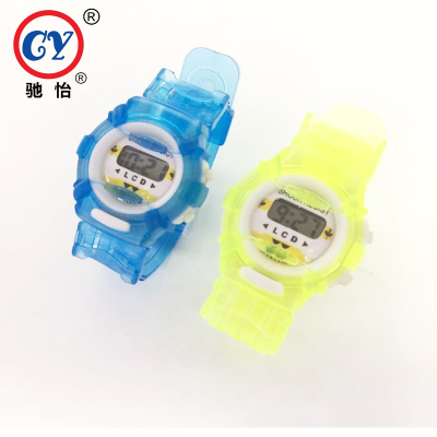 The Children 's fashion transparent small treasure to watch the boys and girls transparent small electronic wrist watch daily necessities hot sale