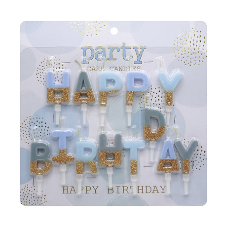 factory wholesale half gold powder female letter wax cake decoration candle creative children‘s birthday candle custom wholesale