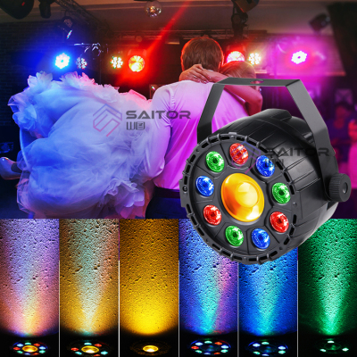 New Mini RGB + Y Plastic Par Lights Voice Controlled Remote Par Lights Festive Party Party Atmosphere Decoration Lights