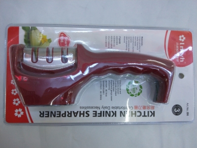 Y27-B6 Three-Section Two-Color SST Sharpener Kitchen Gadget Sharpener Multi-Function Vegetable Cutter Sharpener