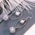 925 Silver Korean Style Pearl Drop-Shaped Diamond Ball Eardrops Exaggerated Nightclub All-Match Earrings Texture Silver Long Style Ear Rings