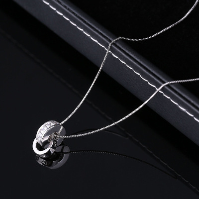 Simple Mori Style Elegant Necklace Female Necklace Neck Accessories Korean Clavicle Chain Student Short Inlaid Rhinestone Pendant