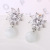 Japanese and Korean Style Pearl Flower Earrings Zircon Super Flash Opal Pendant Earrings Eardrops All-Match Korean Elegant Silver