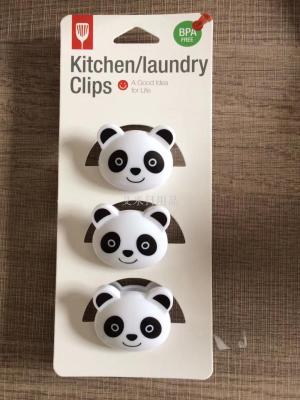 BYT-3 red panda plastic clip cartoon clip creative kitchen food cute cartoon seal clip